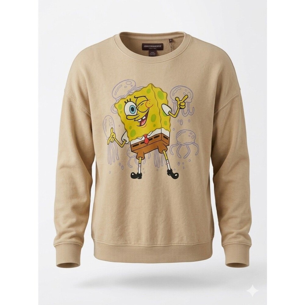 Nickelodeon Spongebob Crewneck Pull over Sweater Beige Unisex XL